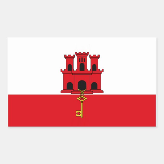 Adesivo Retangular Gibraltar Flag (Frente)