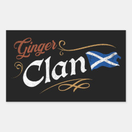 Adesivo Retangular Ginger Clan Scottish Flag Funny Redhead Heritage