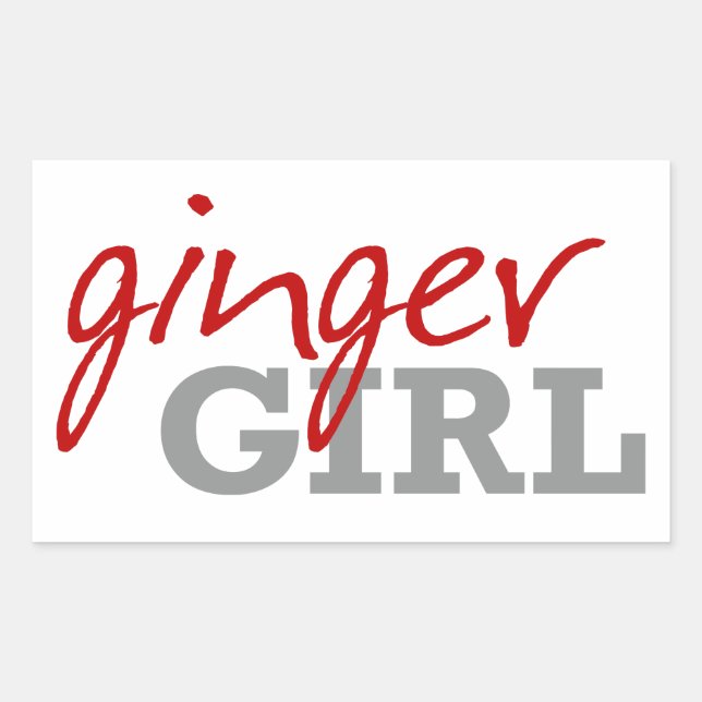 Adesivo Retangular Ginger Girl Redhead Freckles (Frente)