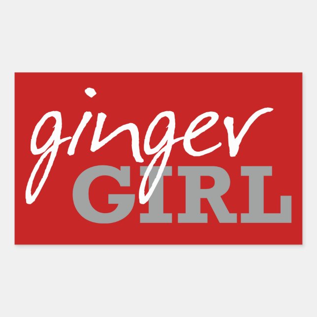 Adesivo Retangular Ginger Girl Redhead Freckles (Frente)