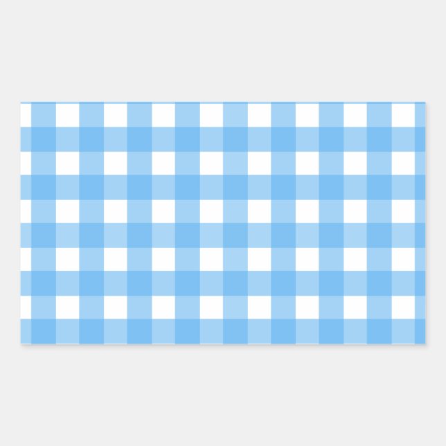 Adesivo Retangular Gingham azul (Frente)