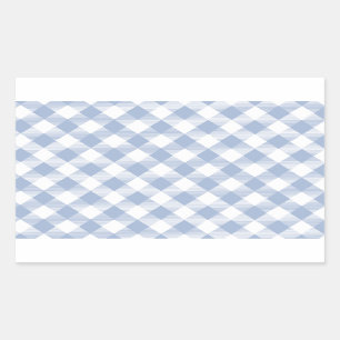 Adesivo Retangular Gingham Clássico Azul Verificado