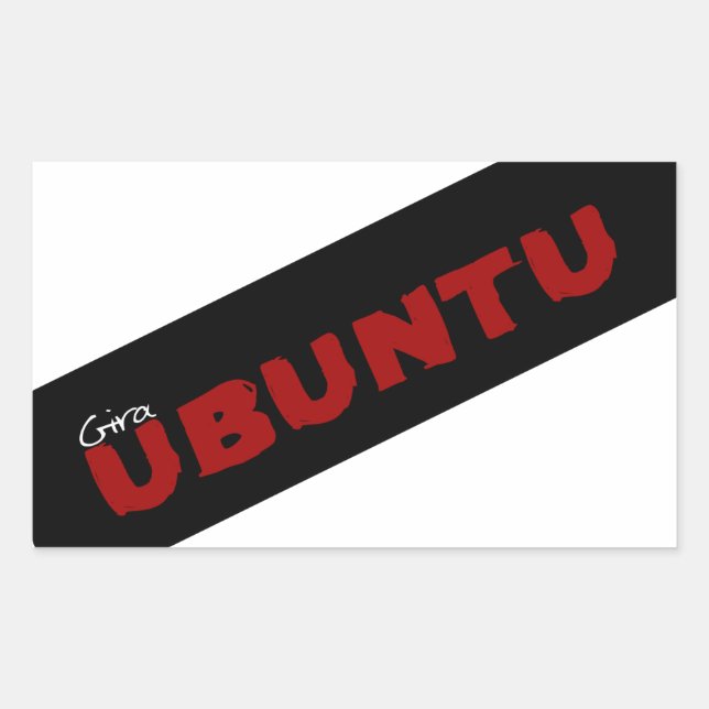 Adesivo Retangular "Gira Ubuntu" Filosofia africana (Frente)