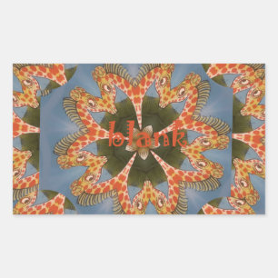 Adesivo Retangular Giraffe Abstrato Art Impressão