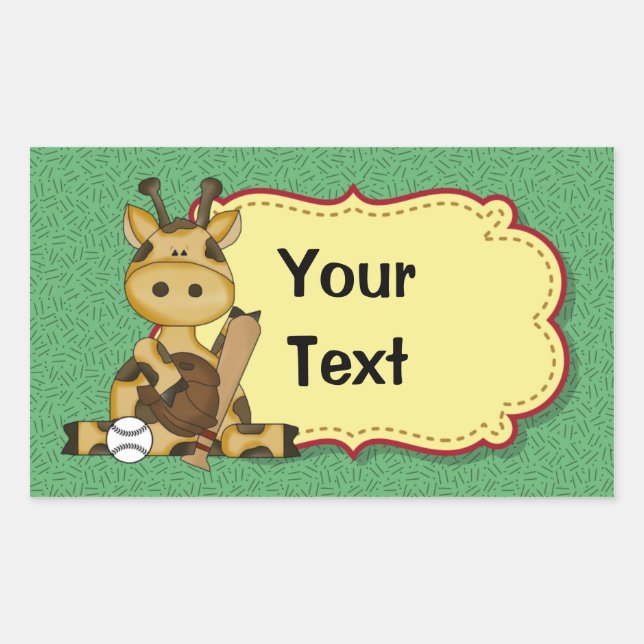 Adesivo Retangular Giraffe Baseball Sticker (Frente)