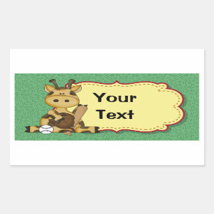 Adesivo Retangular Giraffe Baseball Sticker