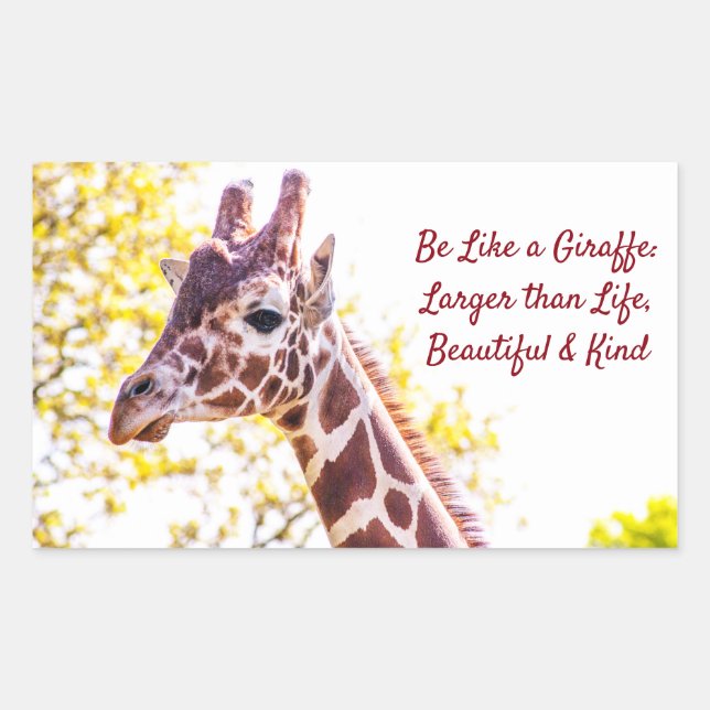 Adesivo Retangular Giraffe Portrait (Frente)