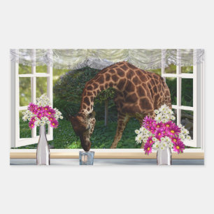 Adesivo Retangular Giraffe Window Dresser
