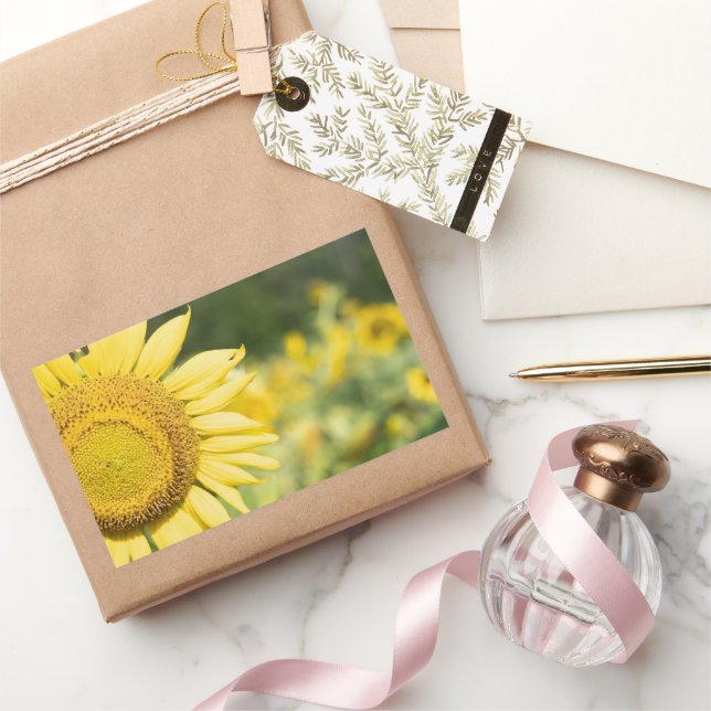 Adesivo Retangular Girassol alegre (Presentear)