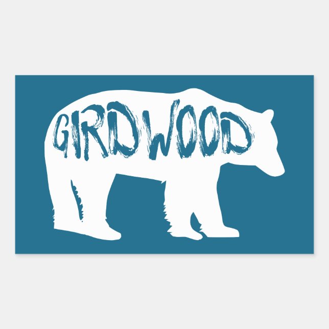 Adesivo Retangular Girdwood Alaska Bear (Frente)