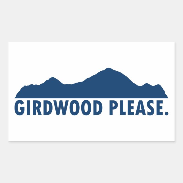 Adesivo Retangular Girdwood Alaska, por favor (Frente)