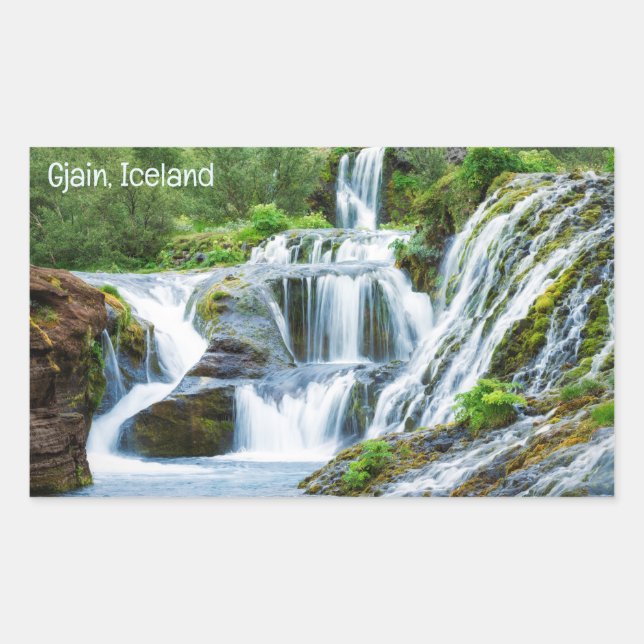 Adesivo Retangular Gjain Waterfall, Islândia (Frente)
