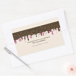 Adesivo Retangular Glacé de rosquinha borrifaria