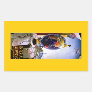 Adesivo Retangular Globo de Imperial Airways