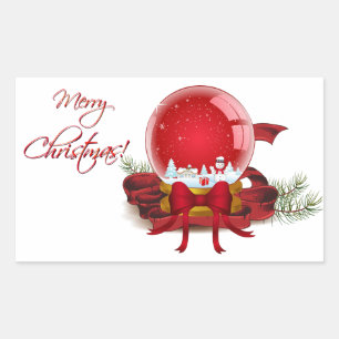 Adesivo Retangular Globo de Neve de Natal