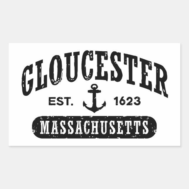 Adesivo Retangular Gloucester Massachusetts (Frente)