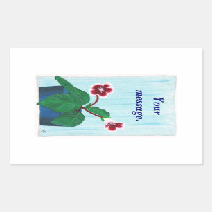 Adesivo Retangular Gloxinia African Violet Flower Stickers