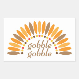 Adesivo Retangular Gobble Gobble - Ação de Graças