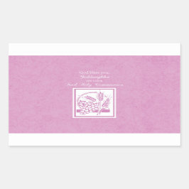 Adesivo Retangular GodFilha Primeira Comunhão, Rosa