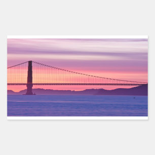 Adesivo Retangular Golden gate bridge no por do sol