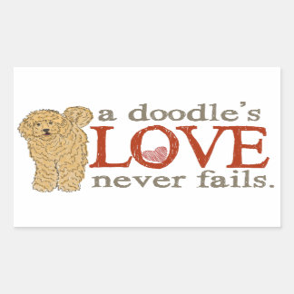 Adesivo Retangular Goldendoodle e Labradoodle Love