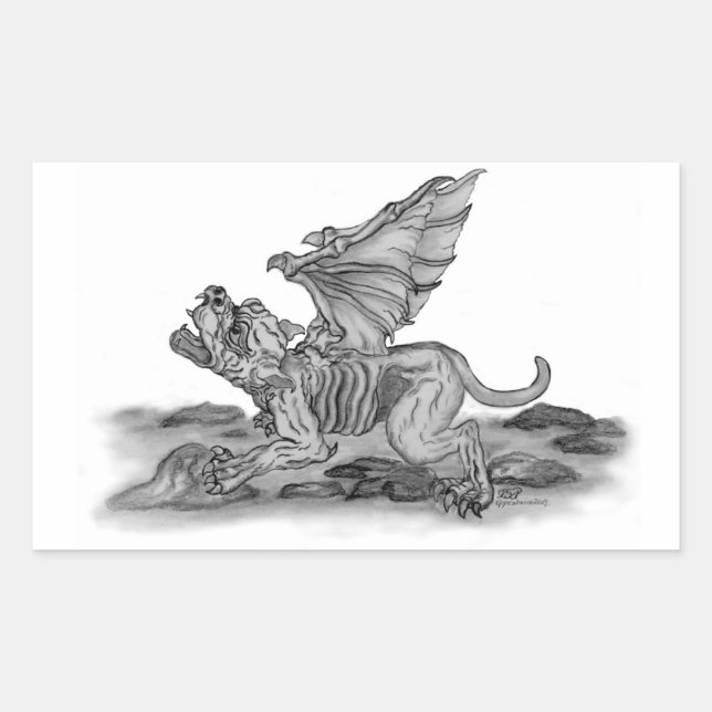 Adesivo Retangular Golem Gargoyle (Frente)