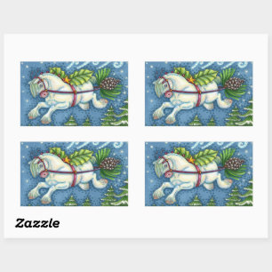 ADESIVO RETANGULAR GOLPE DE NATAL PULLING PINECONE SLEIGH