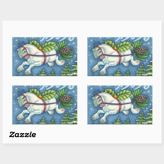 ADESIVO RETANGULAR GOLPE DE NATAL PULLING PINECONE SLEIGH (Folha)