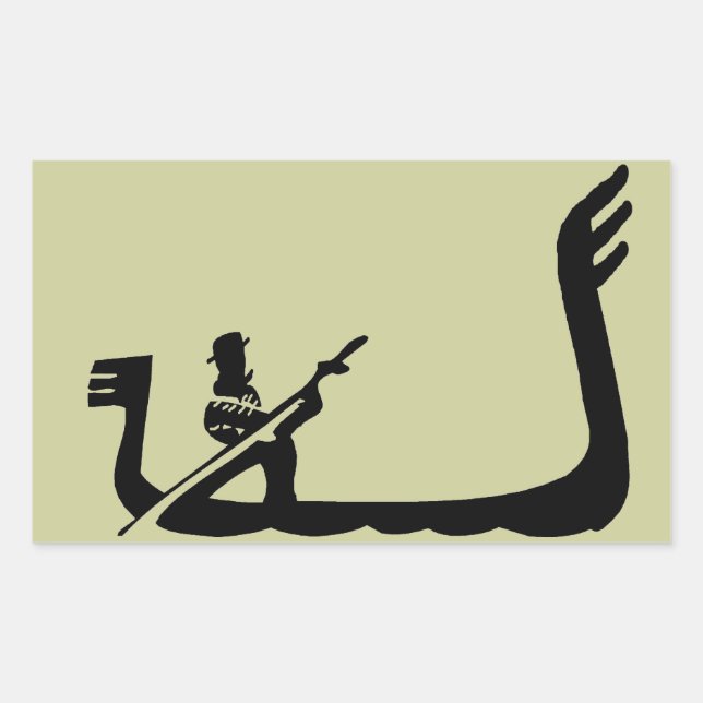 Adesivo Retangular Gondola, Veneza (Frente)