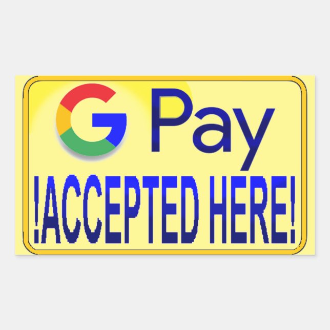 Adesivo Retangular Google Pay Aceite Aqui! (Frente)
