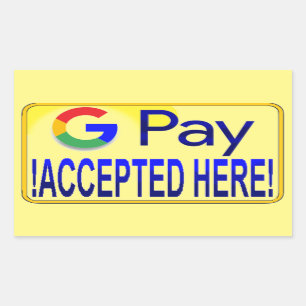 Adesivo Retangular Google Pay Aceite Aqui!