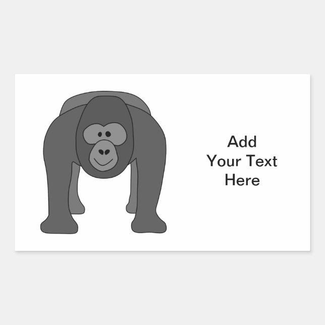 Adesivo Retangular Gorilla Cartoon (Frente)