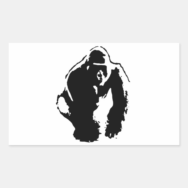 Adesivo Retangular Gorilla Pop Art (Frente)