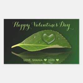 Adesivo Retangular Gotas de Água em Forma de Coração Adoráveis em Fol