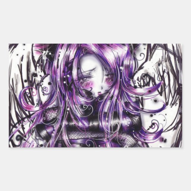 Adesivo Retangular Gótico Ceci Sticker (Frente)