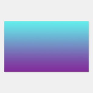 Adesivo Retangular Gradiente de Fundo Simples Turquesa Azul Roxo