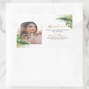 Adesivo Retangular Graduação de Foto em Arco Dourado tropical Obrig