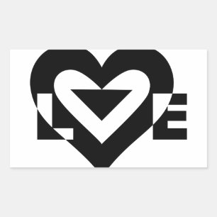 Adesivo Retangular Gráfico de Amor legal, Preto