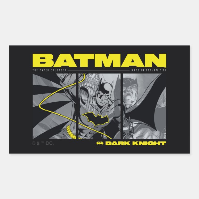 Adesivo Retangular Gráfico de três painéis do Batman (Frente)