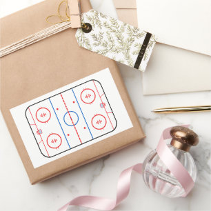 Adesivo Retangular Gráfico do Jogo de Hockey com Diagrama de Coluna d