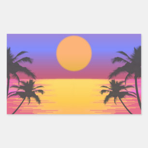 Adesivo Retangular Gráfico Tropical Sunset