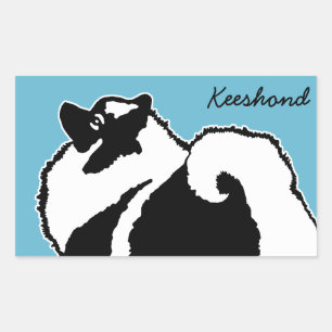 Adesivo Retangular Gráficos Keeshond - Arte de Cachorro Original