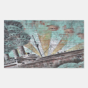 Adesivo Retangular Grafite de barcos