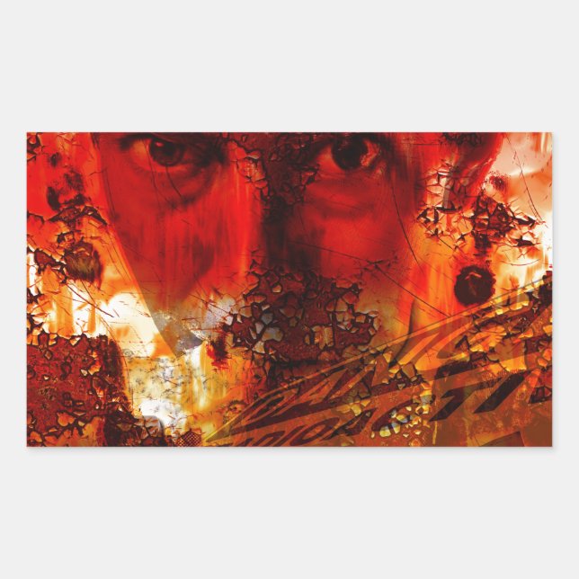 Adesivo Retangular Grafite Vermelho (Frente)