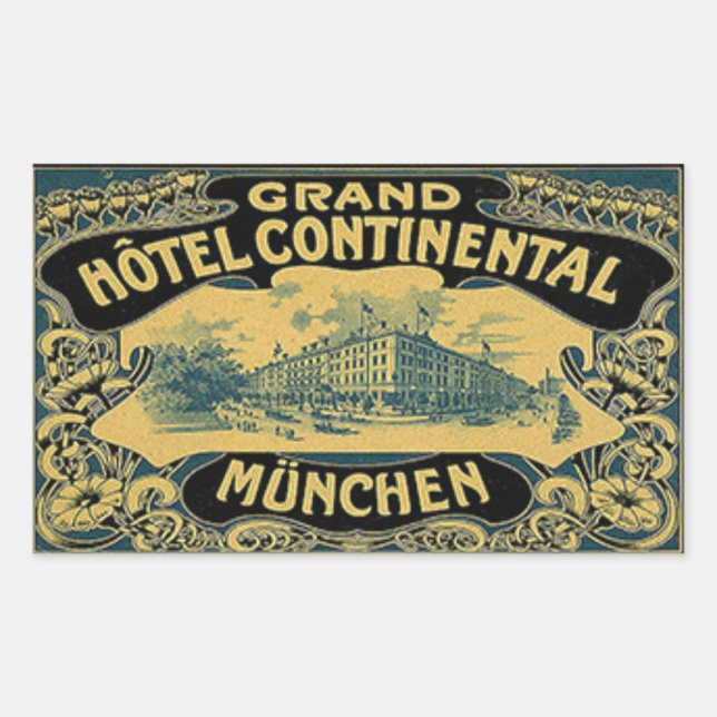 Adesivo Retangular Grand Hotel Continental Munchen (Frente)