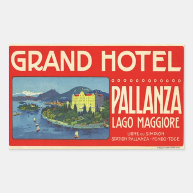 Adesivo Retangular Grand Hotel Pllanza Lago Maggiore (Frente)