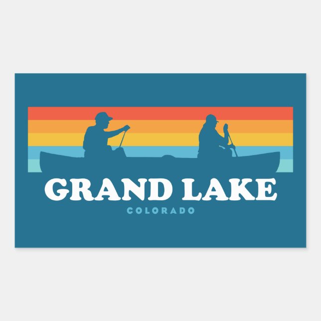 Adesivo Retangular Grand Lake Colorado Canoe (Frente)