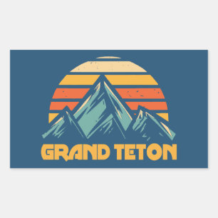 Adesivo Retangular Grand Teton Retro Turquesa