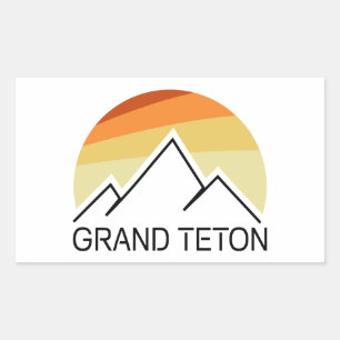 Adesivo Retangular Grand Teton Wyoming Retro