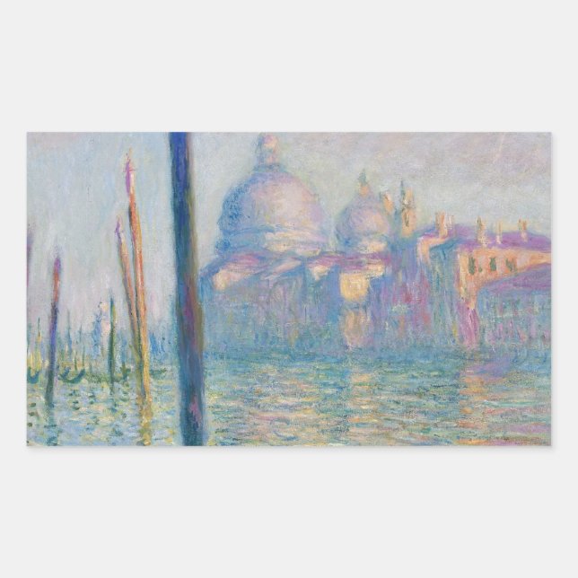 Adesivo Retangular Grande Canal Monet Veneza Itália Pintura Clássica (Frente)